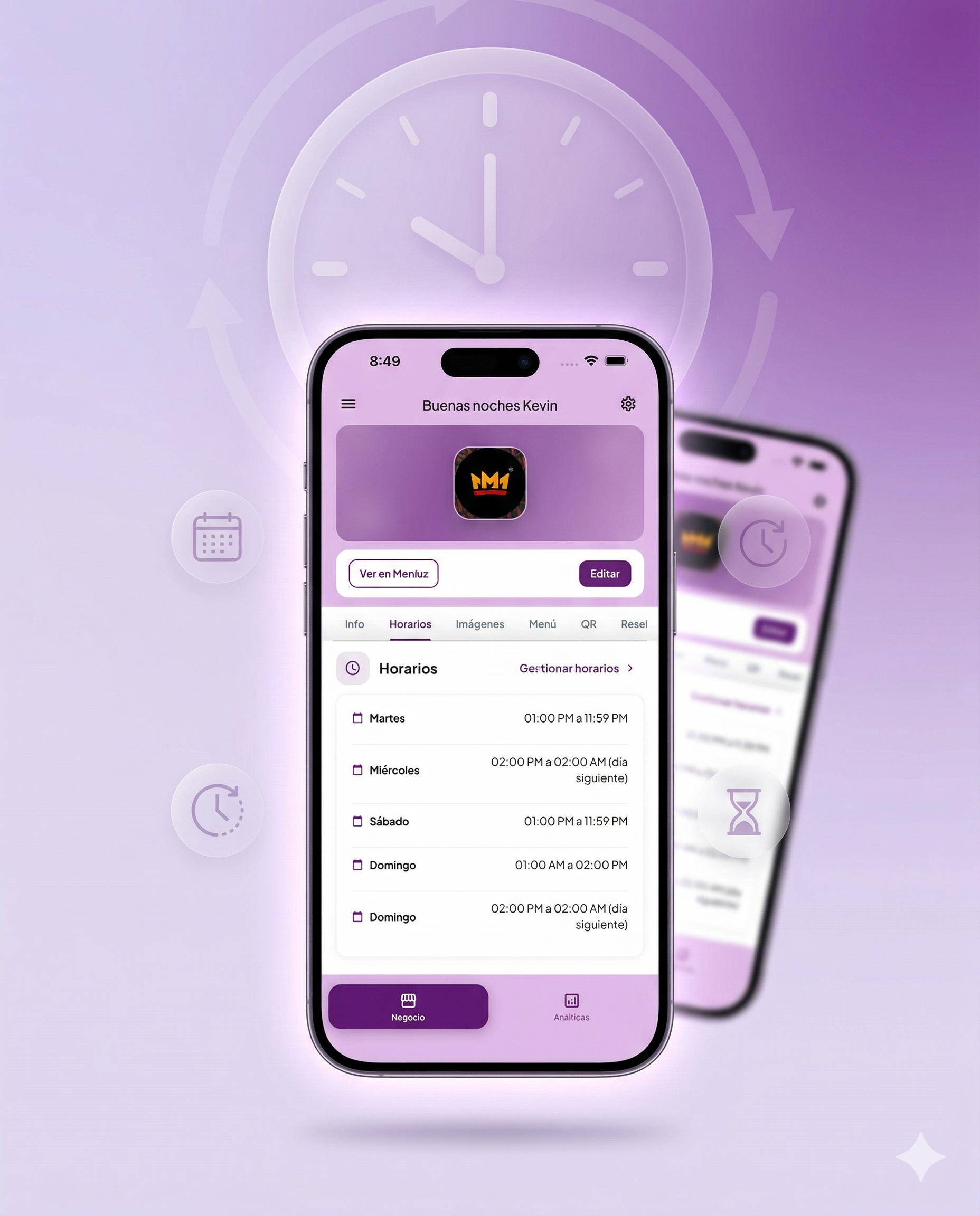 Analíticas y estadísticas en la app móvil Meniuz Business